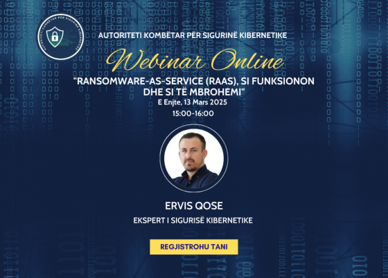Webinar “Ransomware-as-Service (RaaS) – Si funksionon dhe si të mbrohemi?”