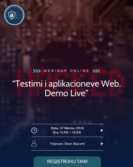 Webinar: “Testimi i aplikacioneve Web. Demo Live”