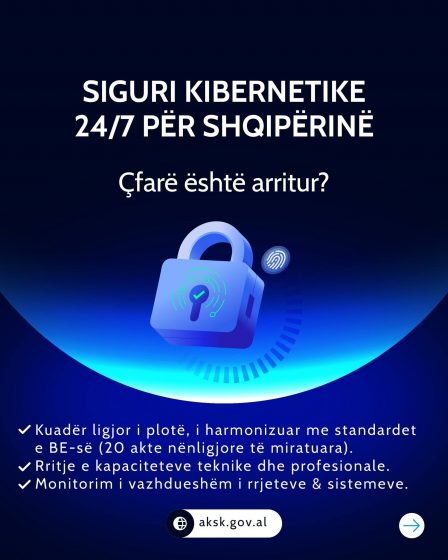 Shqipëria forcon kuadrin ligjor dhe strukturat e sigurisë kibernetike, në përmbushje të angazhimeve të Agjendës Kombëtare të Reformave 2024-2027.