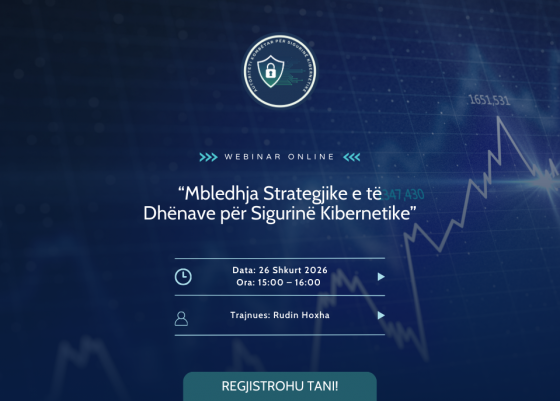 Webinar Online me Temë: “Mbledhja Strategjike e të Dhënave për Sigurinë Kibernetike”
