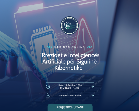 Webinar online me temë “Rreziqet e Inteligjencës Artificiale për Sigurinë Kibernetike”